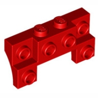 Lego auto konzola (nosič) pro nárazník 2x4 - 1x4, červená (6041463, 6045891)